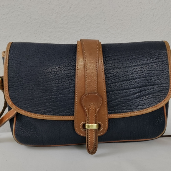 ⭐PRICE DROP⭐🛍️ Dooney &  Bourke Vntg Equestrian Navy Blue AWL Crossbody Bag - Picture 2 of 15